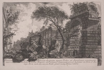 Ancient Aqueduct of the Acqua Marcia at the City Walls Erected by Aurelian by Giovanni Battista Piranesi
