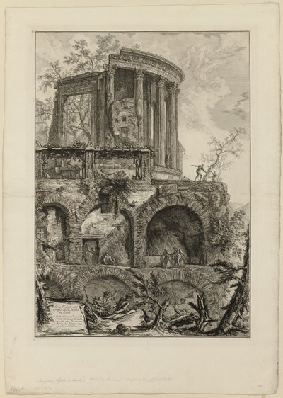 Another view of the Temple of the Sibyl in Tivoli, from Views of Rome by Giovanni Battista Piranesi