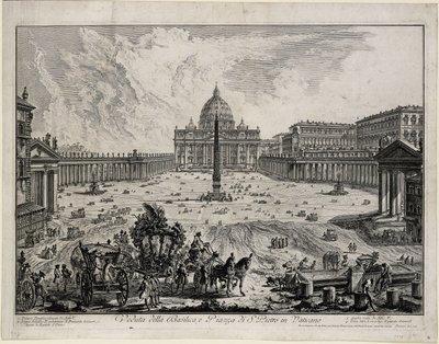 View of the Basilica and Square of San Pietro in Vaticano (from: Vedute di Roma) by Giovanni Battista Piranesi