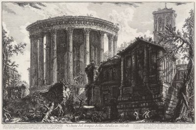 View of the Temple of Sibyl in Tivoli by Giovanni Battista Piranesi