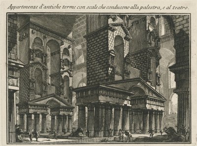 Belongings of Ancient Baths with Stairs Leading to the Gymnasium and the Theater by Giovanni Battista Piranesi
