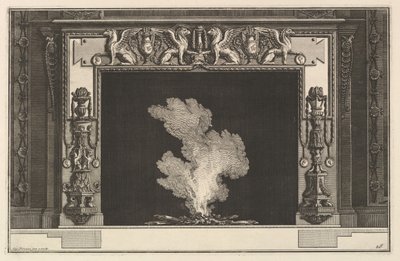 Chimneypiece: Affronted Griffons on the Lintel and Candelabra on the Jambs by Giovanni Battista Piranesi