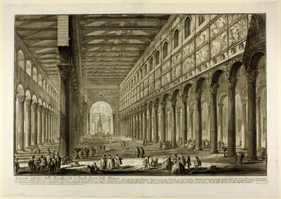 Cut-away View of the Interior of the Basilica of St. Paul Outside the Walls, from Views of Rome by Giovanni Battista Piranesi