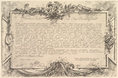 Dedication to Giovanni Bottari by Giovanni Battista Piranesi