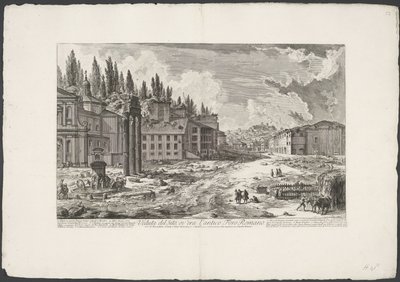 Forum Romanum with the Temple of Jupiter Stator in Rome by Giovanni Battista Piranesi