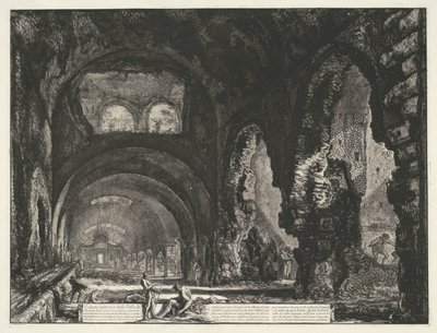 Interior of the Temple of Hercules Victor in Tivoli by Giovanni Battista Piranesi