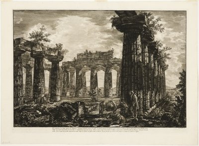 Interior view of the so-called College des Anfictions, from Different Views of Paestum by Giovanni Battista Piranesi