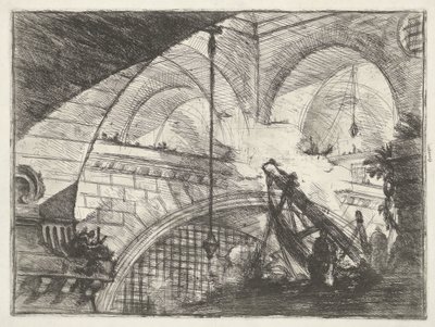 Dungeon with Hoisting Device by Giovanni Battista Piranesi