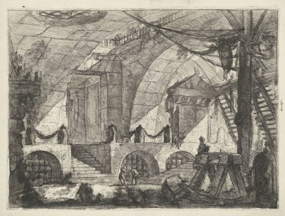 Dungeon with Sawhorse (Prisons) by Giovanni Battista Piranesi