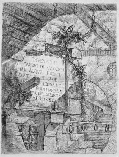 The Prisons of Invention, plate I: Title Plate by Giovanni Battista Piranesi