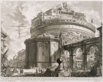 Mausoleum of Hadrian (Castel S. Angelo), from the series Vedute di Roma by Giovanni Battista Piranesi