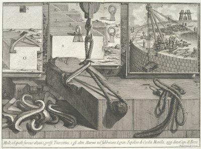 Means by Which the Large Blocks of Travertine and Marble Were Lifted, 1756-57 by Giovanni Battista Piranesi