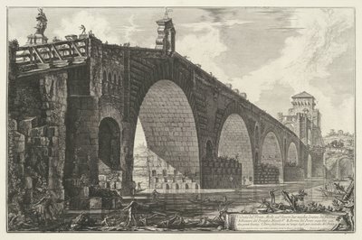 Milvian Bridge in Rome (series title: Views of Rome) by Giovanni Battista Piranesi