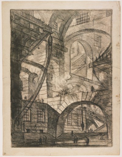 Perspective of Arches, with a Smoking Fire, Plate 6 from Carceri d