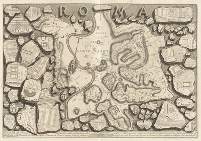 Map of Rome Drawn with the Location of All Ancient Monuments by Giovanni Battista Piranesi