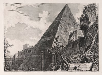 Pyramid of Gaius Cestius, from Views of Rome by Giovanni Battista Piranesi