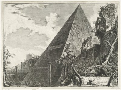 Pyramid of Cestius in Rome (Views of Rome) by Giovanni Battista Piranesi