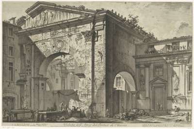 Portico of Octavia in Rome (Views of Rome, Vedute di Roma by Giambattista Piranesi) by Giovanni Battista Piranesi