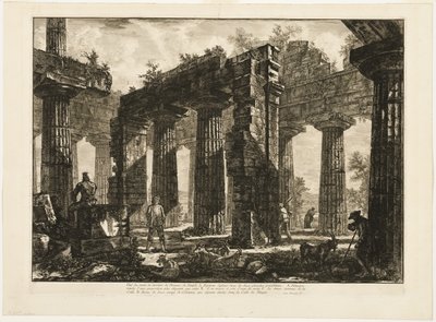 Rear View of the Remains of the Pronaos of the Temple of Neptune, from Different Views of Paestum by Giovanni Battista Piranesi
