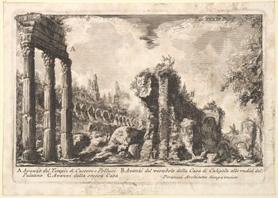 Remains of the Temple of Castor and Pollux by Giovanni Battista Piranesi
