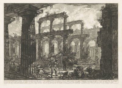 Temple of Neptune at Paestum (Various Views of the Remains of Three Large Buildings Still Standing at Paestum) by Giovanni Battista Piranesi