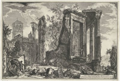 Temple of Vesta and the Temple of the Tiburtine Sibyl in Tivoli by Giovanni Battista Piranesi