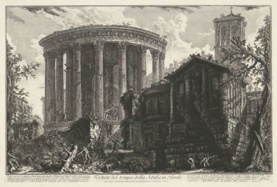 Temple of Vesta and the Temple of the Tiburtine Sibyl in Tivoli by Giovanni Battista Piranesi