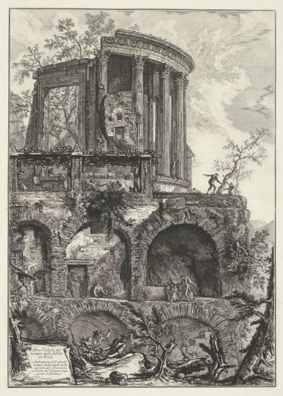 Temple of Vesta at Tivoli (title on object: Another View of the Temple of Sibyl in Tivoli) (series title: Views of Rome) (series title: Views of Rome Drawn and Engraved by Giambattista Piranesi, Venetian Architect) by Giovanni Battista Piranesi