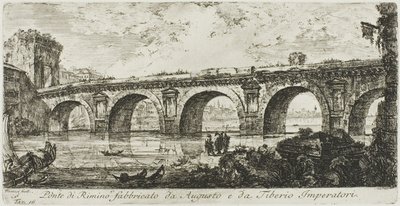 The Bridge at Rimini Built by the Emperors Augustus and Tiberius, Plate 16 from Some Views of Triumphal Arches and Other Monuments by Giovanni Battista Piranesi