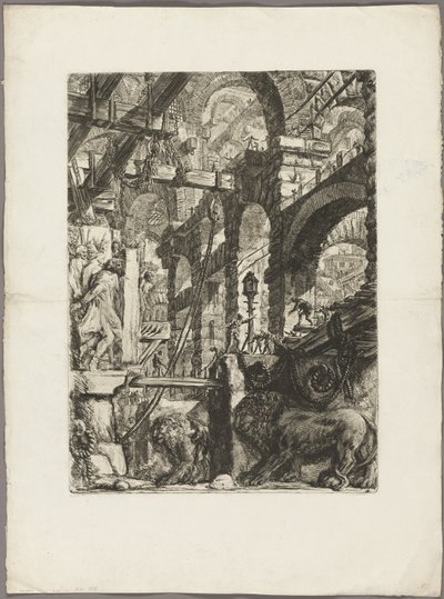 The Lion Bas-Reliefs (plate 5 from Imaginary Prisons) by Giovanni Battista Piranesi