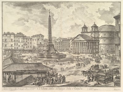 The Piazza della Rotonda, with the Pantheon and Obelisk by Giovanni Battista Piranesi