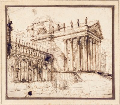The Portico and Facade of an Elaborate Neo-Classical Building by Giovanni Battista Piranesi