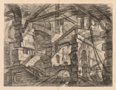 The Prisons: A Perspective of Colonnades with Zig-Zag Staircase by Giovanni Battista Piranesi
