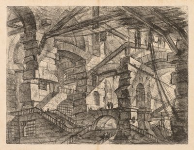 The Prisons: A Perspective of Colonnades with Zig-Zag Staircase by Giovanni Battista Piranesi