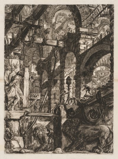 The Prisons: A Perspective of Roman Arches, with Two Lions Carved in Relief by Giovanni Battista Piranesi