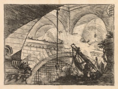 The Prisons: A Series of Galleries with Crane-Like Erection of Beams by Giovanni Battista Piranesi