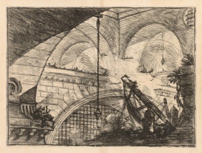The Prisons: A Series of Galleries with Crane-Like Erection of Beams, 1745-1750 by Giovanni Battista Piranesi