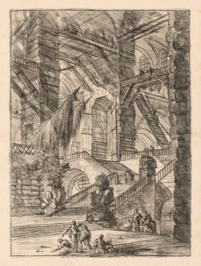 The Prisons: A Vast Interior with Trophies by Giovanni Battista Piranesi