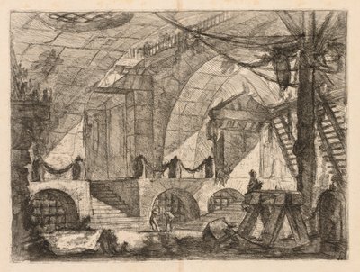 The Prisons: An Arched Chamber with Posts and Chains by Giovanni Battista Piranesi