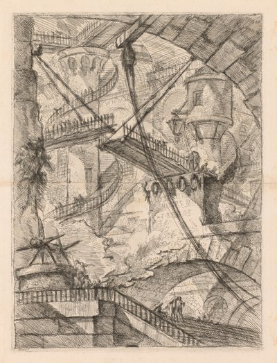 The Prisons: An Immense Interior with a Drawbridge by Giovanni Battista Piranesi
