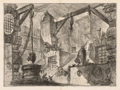 The Prisons: Colonnaded Interior with a Broad Stair by Giovanni Battista Piranesi