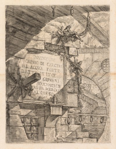 The Prisons: Title Page -- Interior of a Prison by Giovanni Battista Piranesi