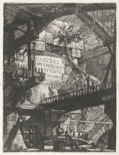 Title Page with View in Dungeon (Prisons) by Giovanni Battista Piranesi