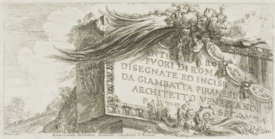 Title Page: Roman Antiquities outside Rome, Part Two, from Some Views of Triumphal Arches and other Monuments by Giovanni Battista Piranesi