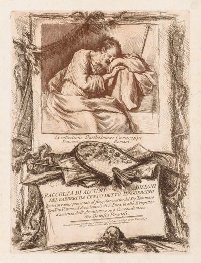 Title Page of Raccolta di alcuni disegni del Barberi da Cento Ietto il Gerucino by Giovanni Battista Piranesi