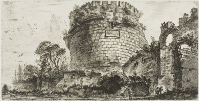 Tomb of Caecilia Metella called Capo di Bove [Ox Head], plate twenty from Some Views of Triumphal Arches and other monuments by Giovanni Battista Piranesi