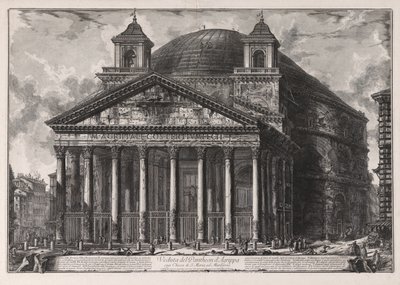 View of the Pantheon of Agrippa, today Santa Maria ad Martyres, from Views of Rome by Giovanni Battista Piranesi