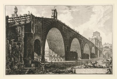 View of the Milvian Bridge over the Tiber Two Miles Outside Rome, from Vedute di Roma by Giovanni Battista Piranesi