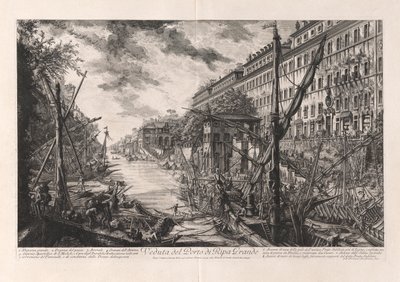 View of the Port of Ripa Grande, from Views of Rome by Giovanni Battista Piranesi