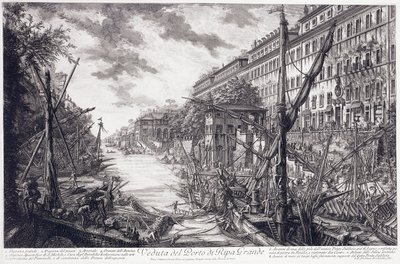 View of the Port of Ripa Grande, c.1760 by Giovanni Battista Piranesi